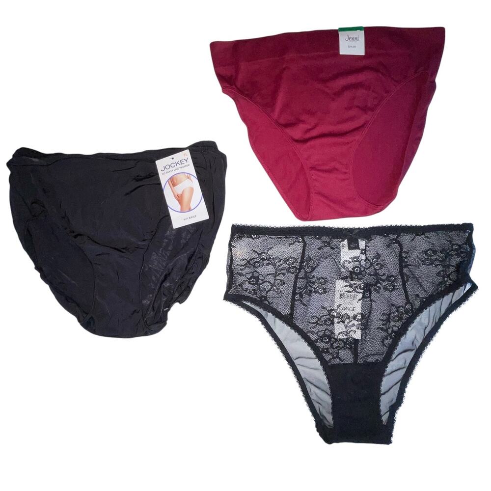 Jockey INC & Jenni Women’s Panties 5 Pairs Different Styles & Colors Size L